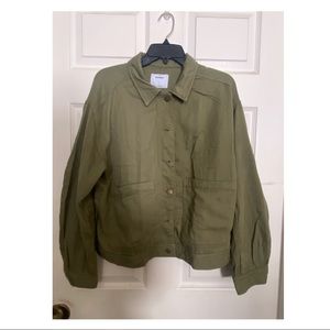 USED OLD NAVY GREEN FLANNEL TOP